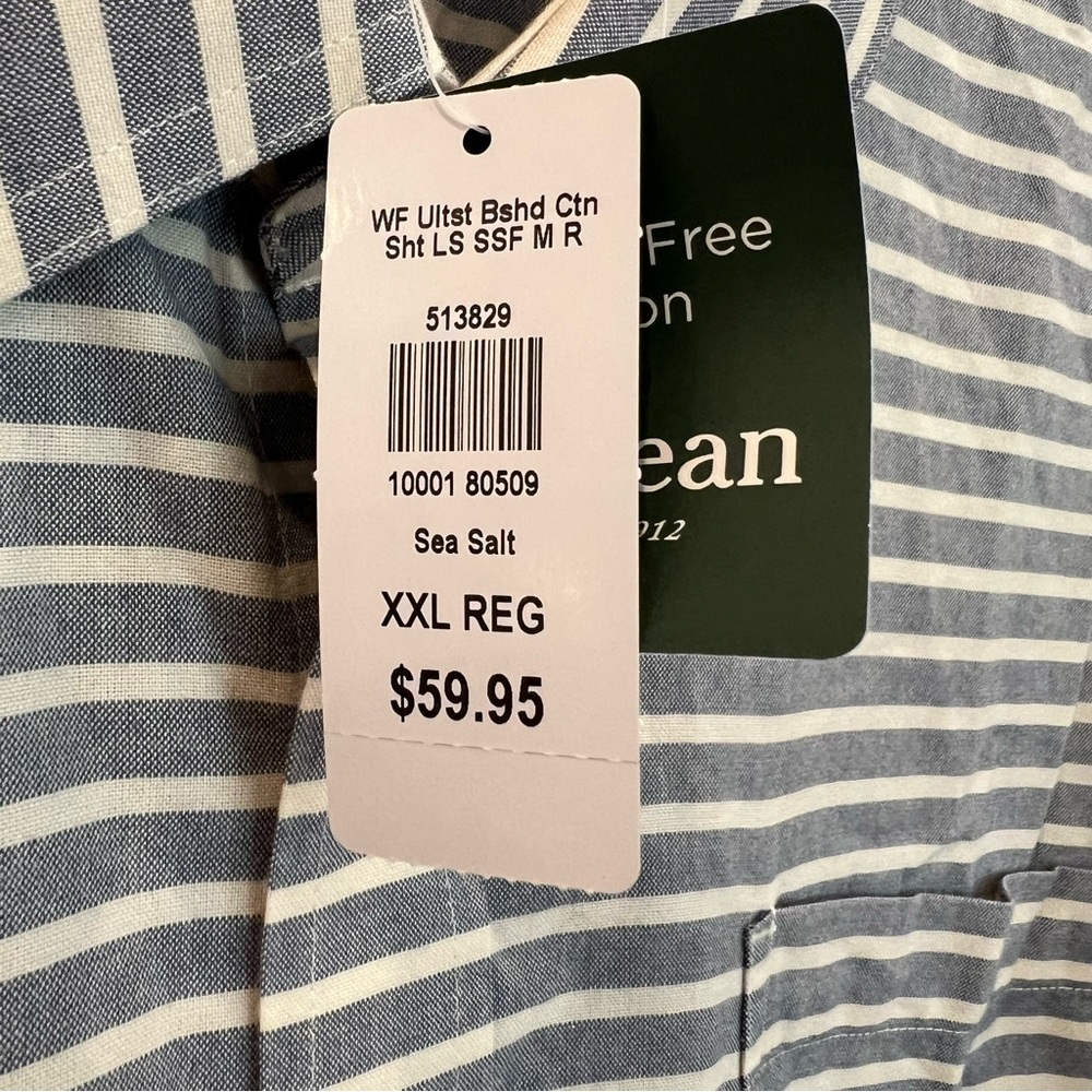 LL Bean Shirt Mens 2XL Wrinkle Free Ultrasoft Cotton Button Up Slightly Fitted - Picture 7 of 13